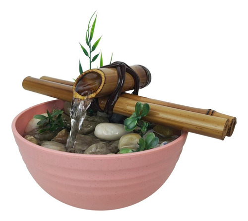 Fonte Agua Decorativa Cascata Feng Shui Bambu Ecológico