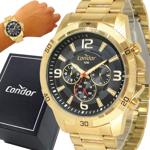 Relógio Condor Masculino Dourado Original Garantia De 1 Ano