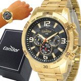 Relógio Condor Masculino Dourado Original Garantia De 1 Ano