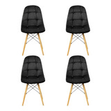 Kit 4 Cadeiras Eames Botonê Veludo Velvet Varias Cores