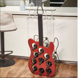 Botellero De Vino En Forma De Guitarra - Decorativo Vintage 