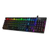 Teclado Gamer Hyperx Alloy Origins Qwerty Inglés Us Color Negro Con Luz Rgb