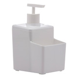 Dispenser Detergente Porta Esponja Bucha Organizador Pia Ml Cor Branco