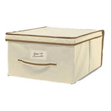 Caja De Tela Organizadora Rígida C/tapa Chica Beige X 2 Unid