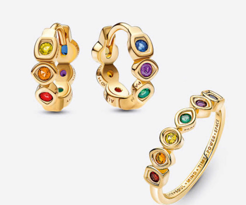 Kit Anillo Y Aretes Gemas Del Infinito Marvel