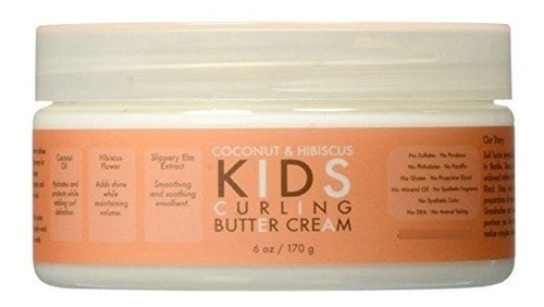 Shea Butter Humedad Niños Curl Crema De Coco Y Hibiscus 6 Oz