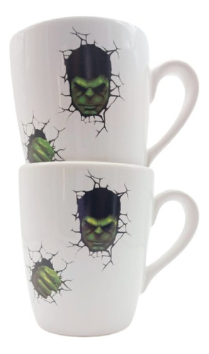 Taza Ceramica  Hulk Avengers 3d 250cc X 2 Uni. 