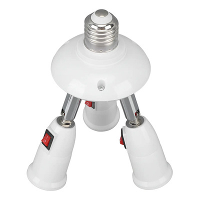 Adaptador E27 E26, Extensor De Enchufe 3 En 1, Botón Ajustab