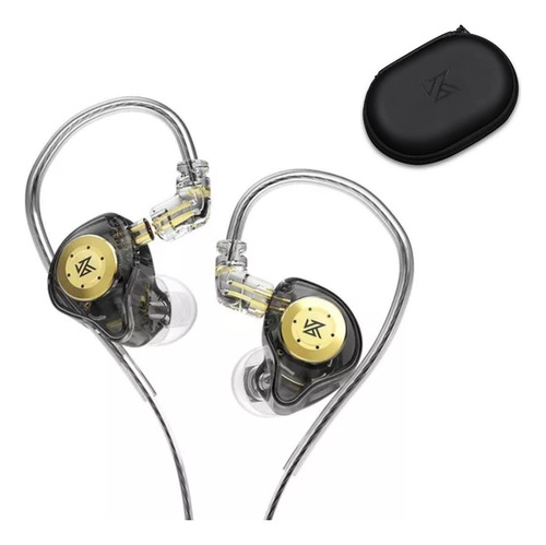 Audifonos In Ear Kz Edx Pro Sin Microfono Black + Estuche Kz