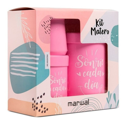 Set Matero Yerbera Azucarera Mate Con Asa En Caja Plastico