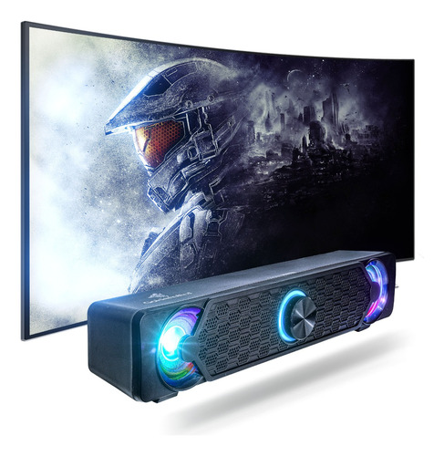 Caixa De Som Soundbar Gamer Pc E Tv Subwoofer Alto Usb P2