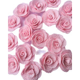 10 Unid Flor Tecido Rosa Bebê 3cm Aplique Laços Artesanato