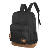 Mochila Portanotebook Urbana T-go Base De Gamuza Bolsillos Frontales 20 Litros Xs500 Negro Con Marrón