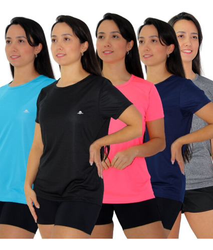 Kit 3 Blusas Fitness Dryfit Caminhada Academia Feminina
