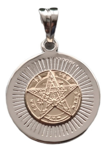 Colgante Tetragramaton  De Plata 925 Y Oro De 14k Sin Cadena