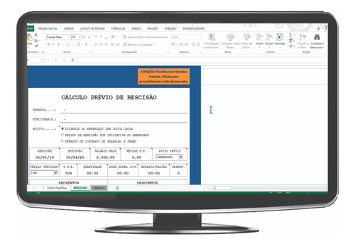 Planilha Para Cálculo De Rescisão De Contrato De Trabalho