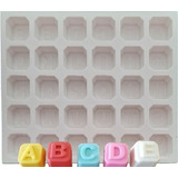 Forma Molde Silicone Sabonete Alfabeto Cubo 30 Cav