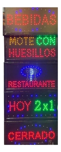 Letreros Led Luminosos Comerciales Diferentes Textos 48x25cm