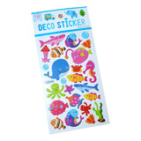 Cartela Stickers Adesivos Decorativo Animais Fundo Do Mar