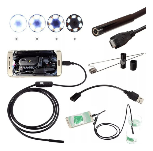 Camara Endoscopio 5m Para Android Y Pc Flexible 5.5 Mm Led