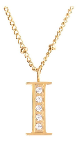 Collares Mujer Inicial Letras Baño Oro 18k Zirconias Luckyly