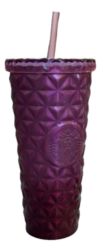 Vaso Acero Starbucks Londres Morado Diamantes 473 Ml