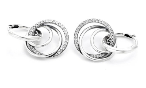 Aretes Arracadas Pandora Original Triple Plata Nuevo Modelo 