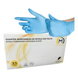 Guantes De Nitrilo Azul Caja 100 Unid. Tallas Xs S M L Xl