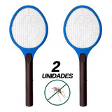 Kit 2 Raquete Elétrica Mata Moscas Mosquito 2 Pilhas Aa