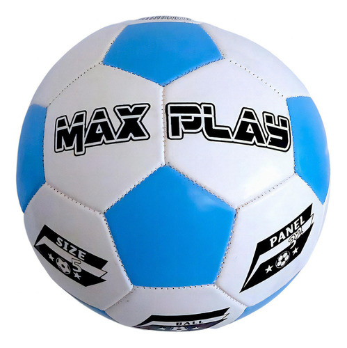 Pelota De Fútbol Número 5 Max Play Color Celeste Y Blanco