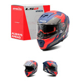 Casco Cerrado Breaker Beta Rojo Azul Ls2 Original Ff390