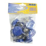 Broche Para Gafete Con Yoyo Mae Yo-10a Color Azul Paq C/10pz