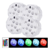 Kit 4 Luzes Led Piscina Aquário Coloridas Decorativas 06323