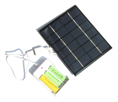 Panel Solar Con Cable Usb Cargador De Pilas 3 Pilas Aa/aaa 