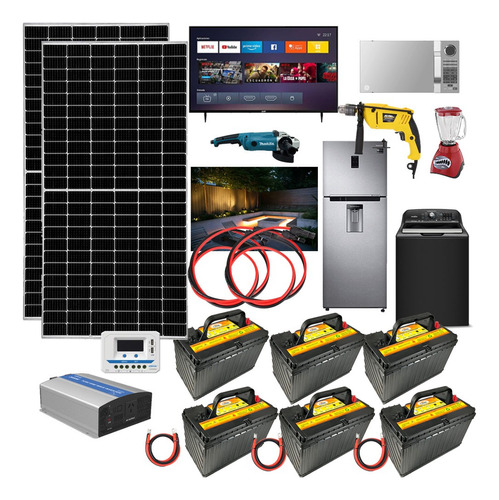 Kit Solar Autónomo 8640w Refrigerador Bombeo Agua Tv Focos