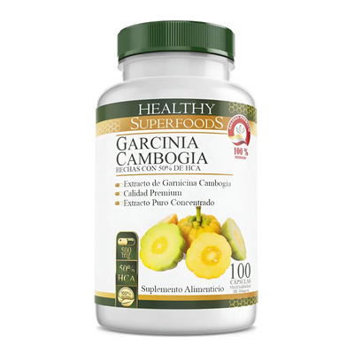 Healthy Superfoods Termogénicos Garcinia Cambogia 100 Capsulas Premium 500mg 50% Hca Sabor Sin sabor | Meses sin interés