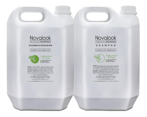 Shampoo Acondicionador Con Argan Novalook 5l Combo Kit Peluq