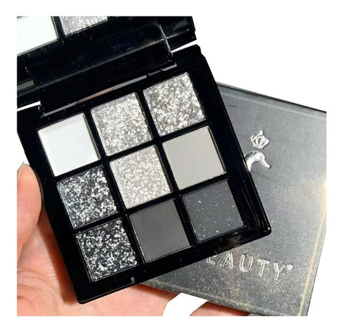 Paleta Sombras Preta Matte E Brilho Maquiagem Moto Rock Punk