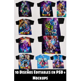 10 Vectores Editables Dragon Ball Para Playeras / Polos