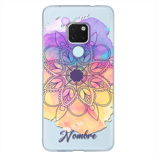 Funda Huawei Antigolpes Mandalas Personalizada Con Nombre