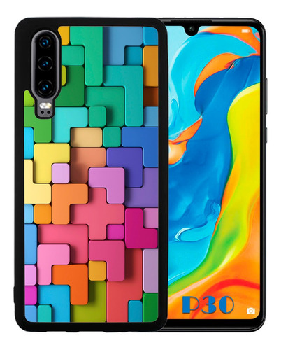 Funda Huawei P30 Tetris De Colores Tpu/al Uso Rudo