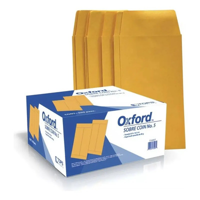 Sobre Coin Oxford,amarillo C\u002F1000 Pzs Color Naranja Claro Liso | Envío gratis
