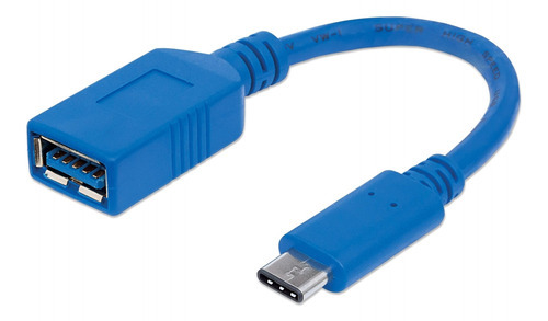 2pzs Cable Usb-c Manhattan 353540 15cm Color Azul 3amp/v