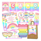 Kit Imprimible Candybar Pop It Popit Pastel Personalizado