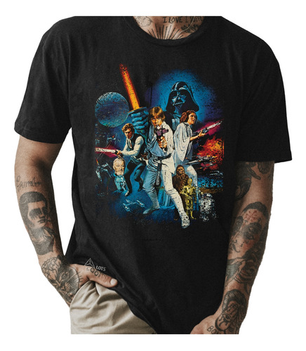 Camiseta Star Wars Vintage Darth Vader Unissex Camisa Filme