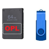 Kit Opl Para Seu Ps2 - Pen Drive 64g + Memory Card 64m Opl