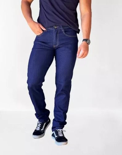 Calça Masculina Jeans Tradicional Básica Com Elastano