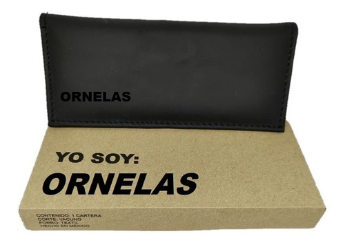 Cartera 100% Piel Dama Apellido Ornelas En Caja