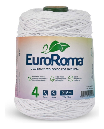 Barbante Euroroma 600g Fio 4 - Escolha Cor