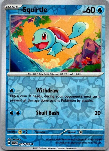 Squirtle Reverse Holo 151  Pokemon Tcg Original+10 Cartas